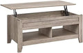 Lift Top Coffee Table with 2 Open Shelves Espresso L383556