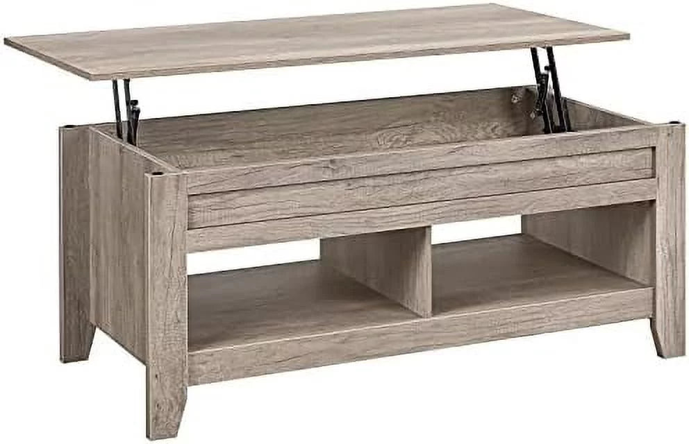 Lift Top Coffee Table with 2 Open Shelves Espresso L383556