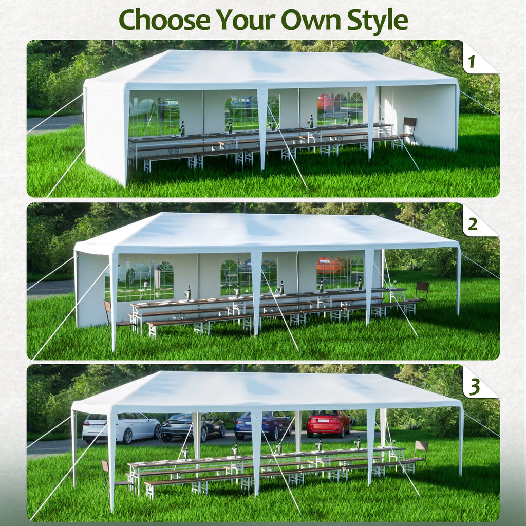 10x30' Outdoor Canopy Tent with 5 Removable Sidewalls U483