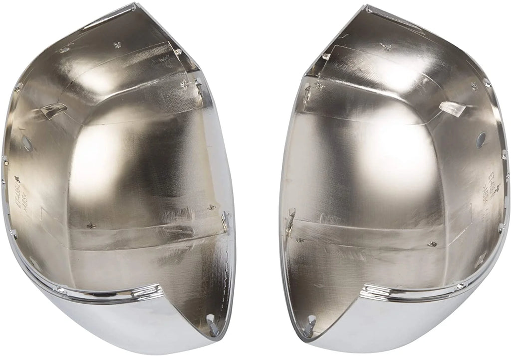Pair Chrome Side View Upper Mirror Top Half Caps Q3287