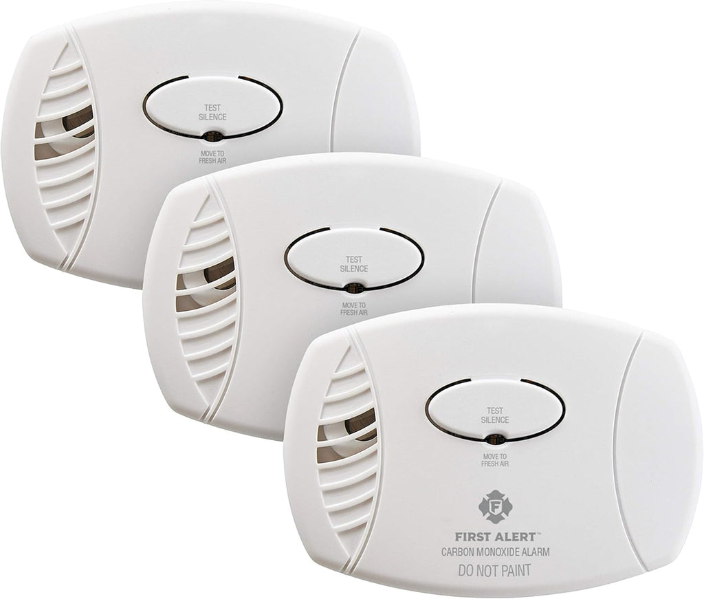 Carbon Monoxide Detector, Battery Operated, White, 3-Pack B43440