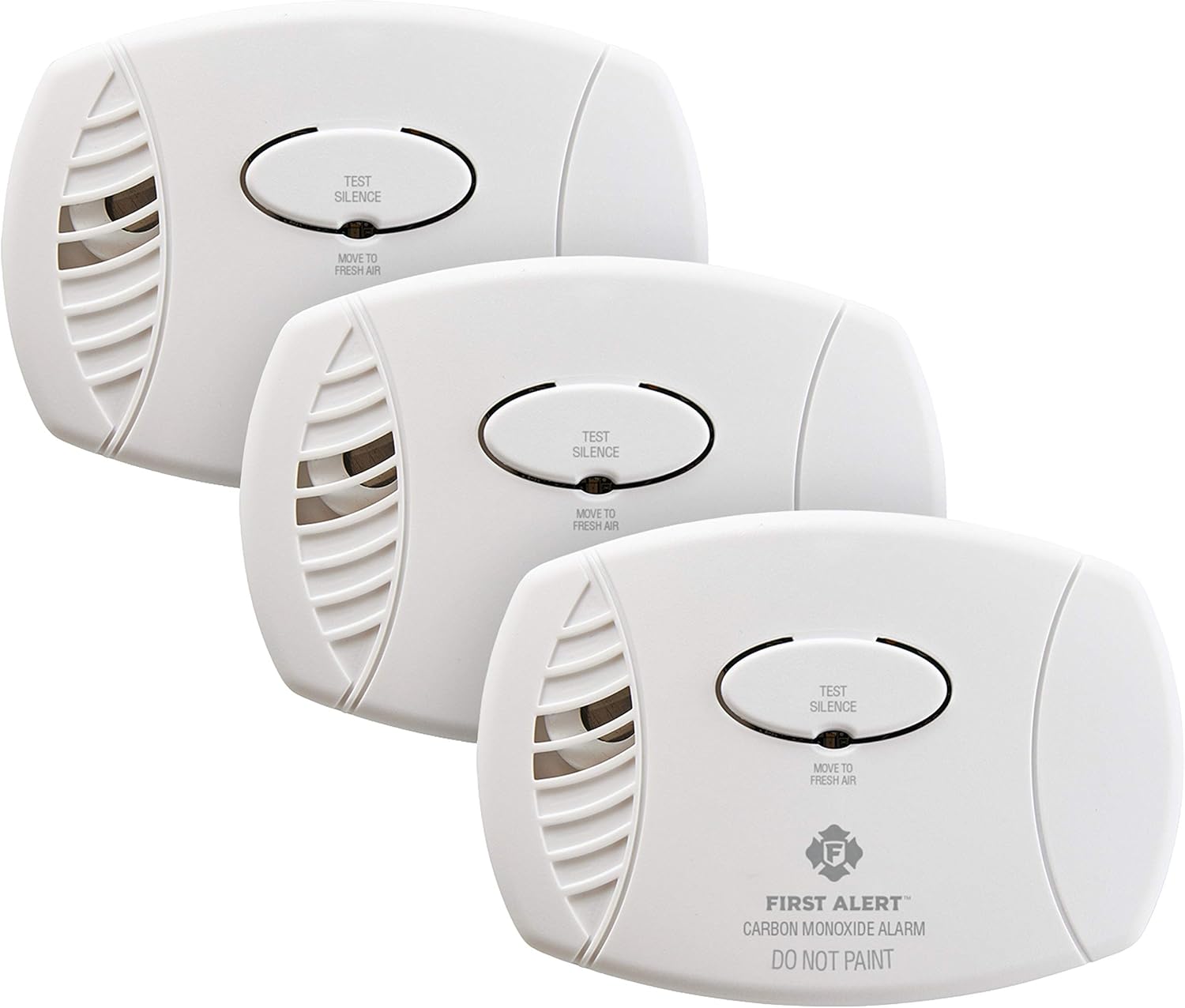 Carbon Monoxide Detector, Battery Operated, White, 3-Pack B43440