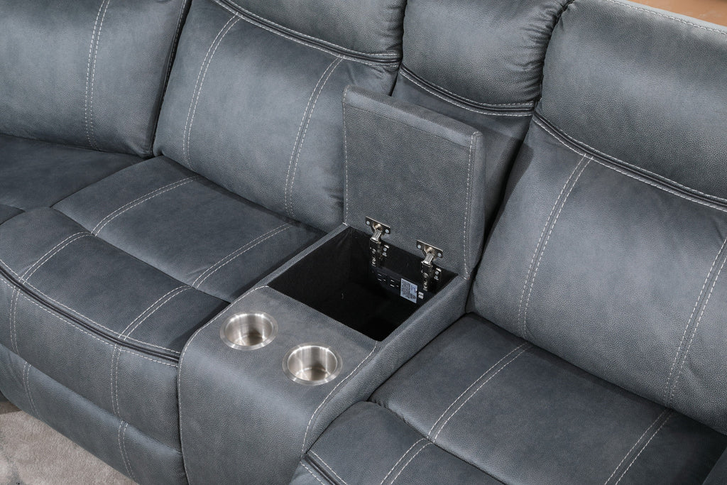 Gray Velvet Sectional Sofa W887