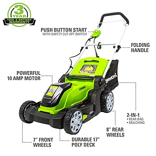 10 Amp 17-Inch Corded Electric Lawn Mower Y314174