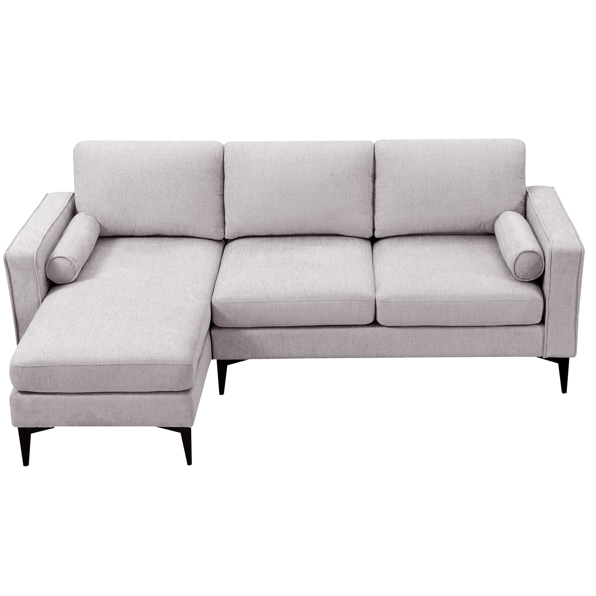 Beige 86" L-Shaped 3-Seat Sectional Sofa with Reversible Chaise D31633