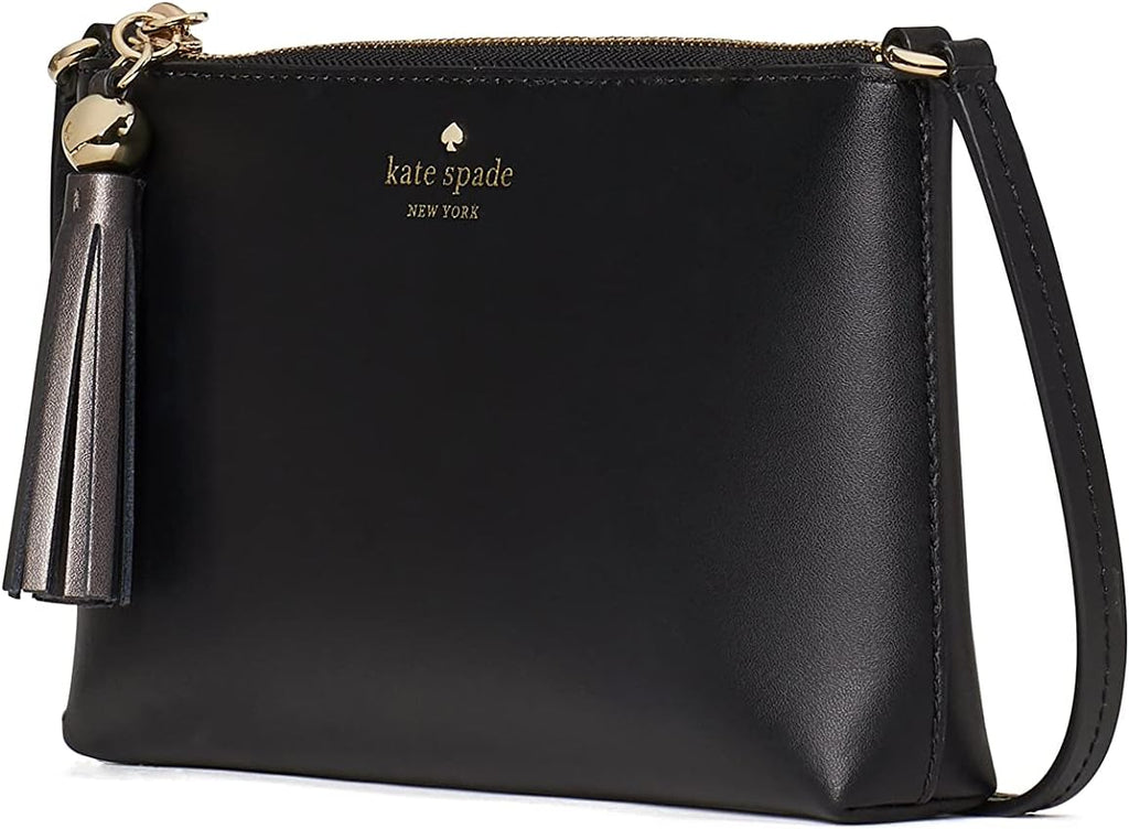 Black Leather Crossbody Bag O893