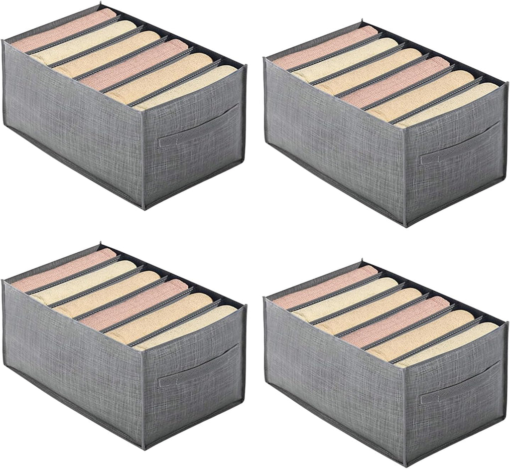 4 Packs 6-Compartment Clothes Organizer Drawer With Handles Z864057
