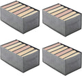 4 Packs 6-Compartment Clothes Organizer Drawer With Handles Z864057