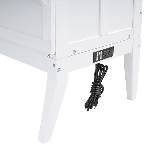 White Queen Size Wood Murphy Bed with Bookcase H73978