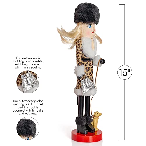 15" Wooden Glitter Nutcracker Doll E648832