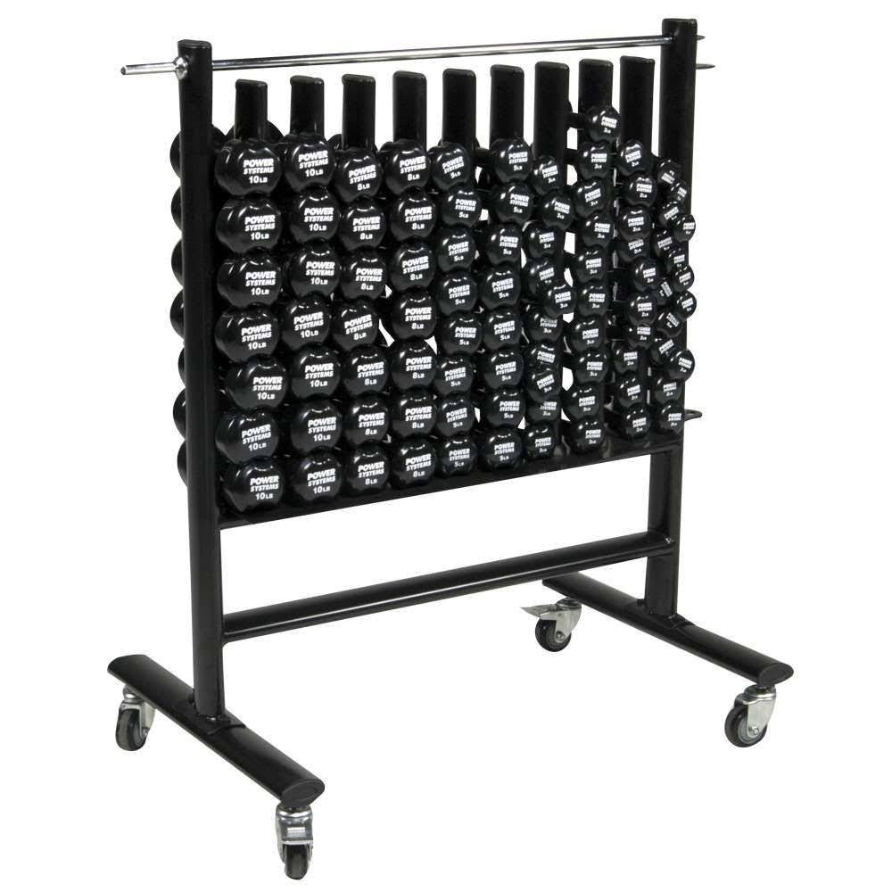 Neoprene-Vinyl Dumbbell Storage Rack with Casters T7980
