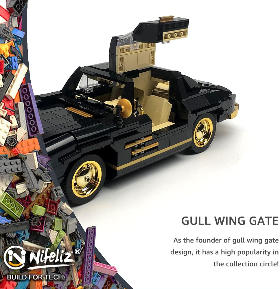 Retro Sports Car Building Blocks Set, 886 Pcs M73030