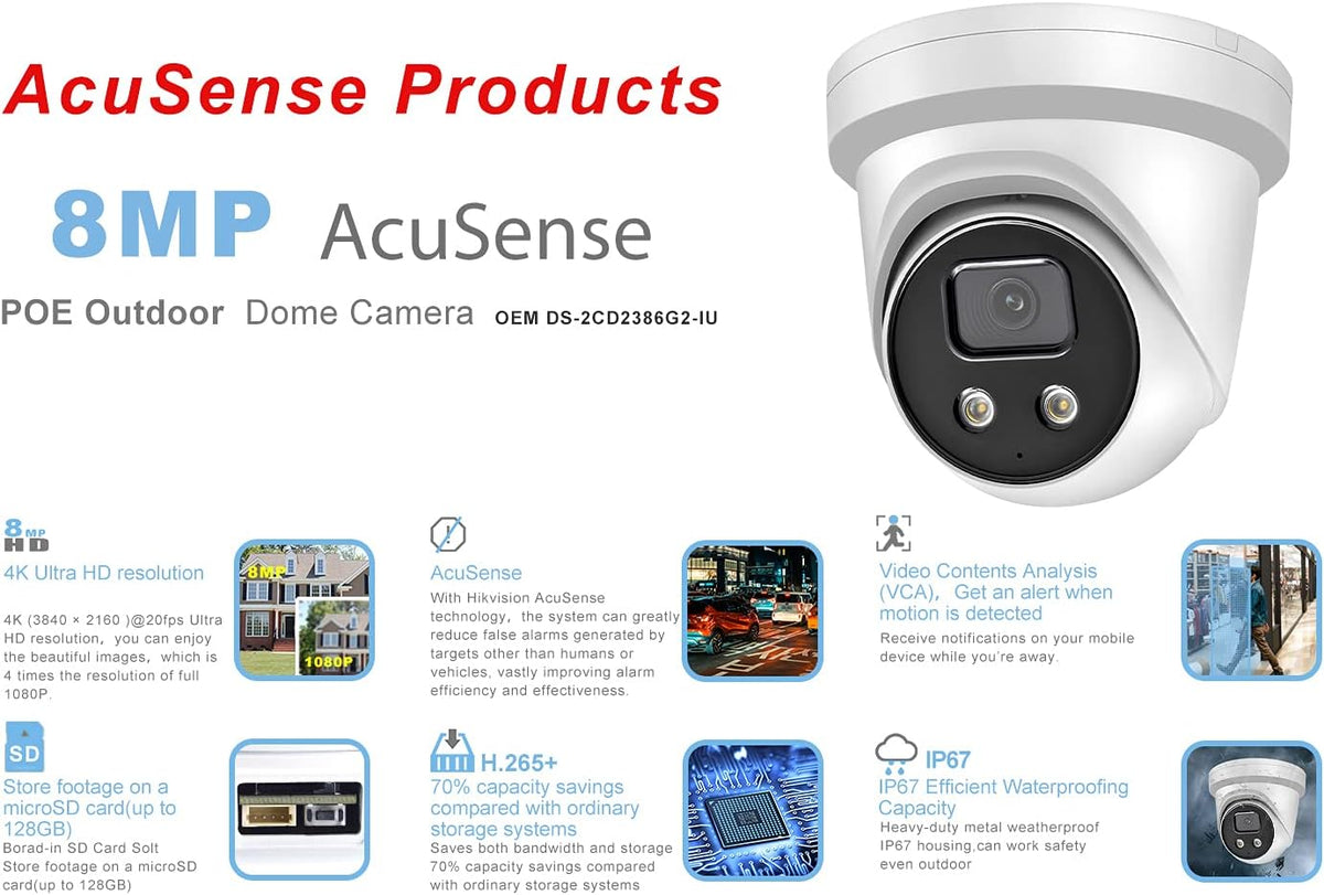4K POE IP Camera with Built-in Microphone C264
