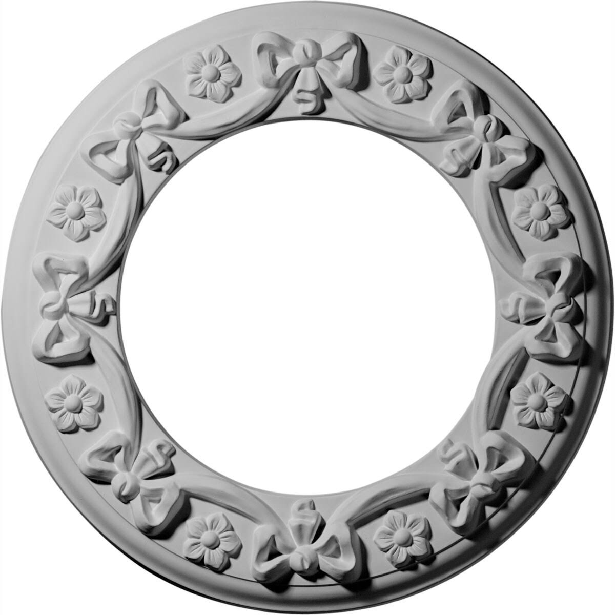 12 1/4x22OD x 7 1/2x22ID x 7/8x22P Ribbon with Bow Ceiling Medallion N671
