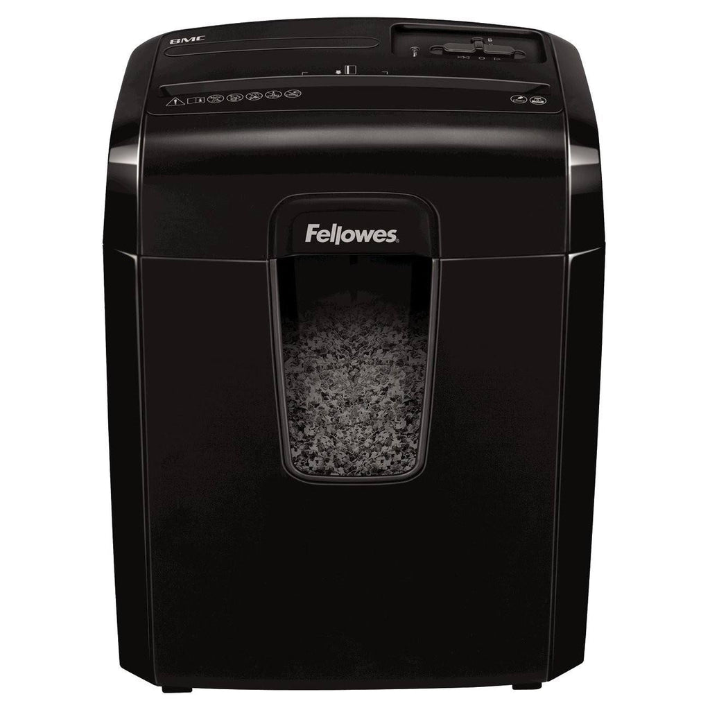 Black 8 Sheet Capacity MicroCut Shredder with Wastebasket P527