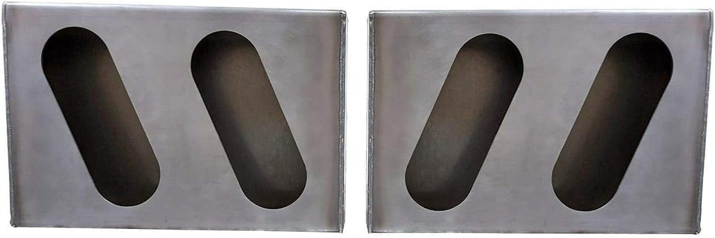 Quadruple Oval Slanted Steel Light Box, 6 Oval Lights, 1 Pair I162155