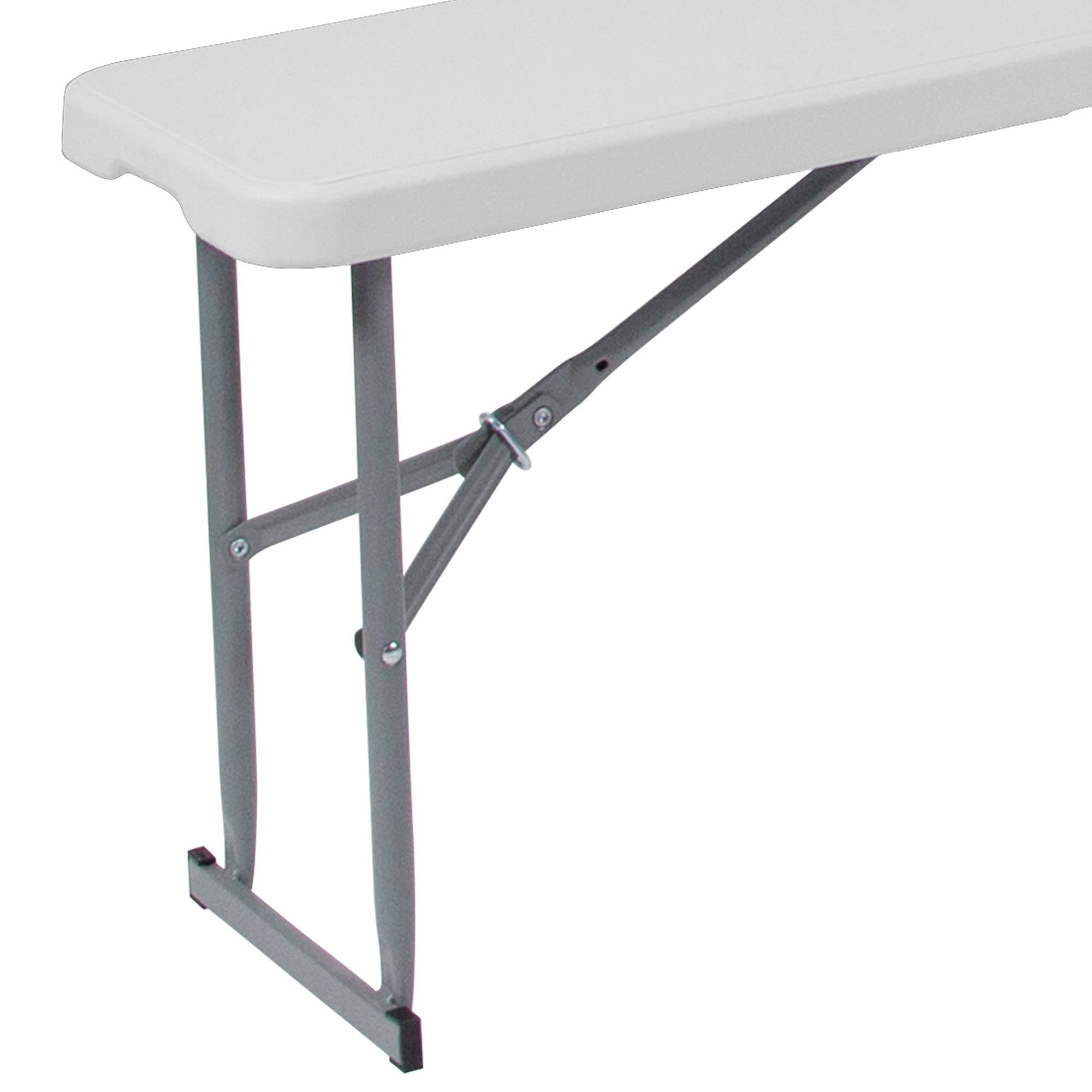 10.25 x 71 Inch Granite White Plastic Bench with Carrying Handle Q39863