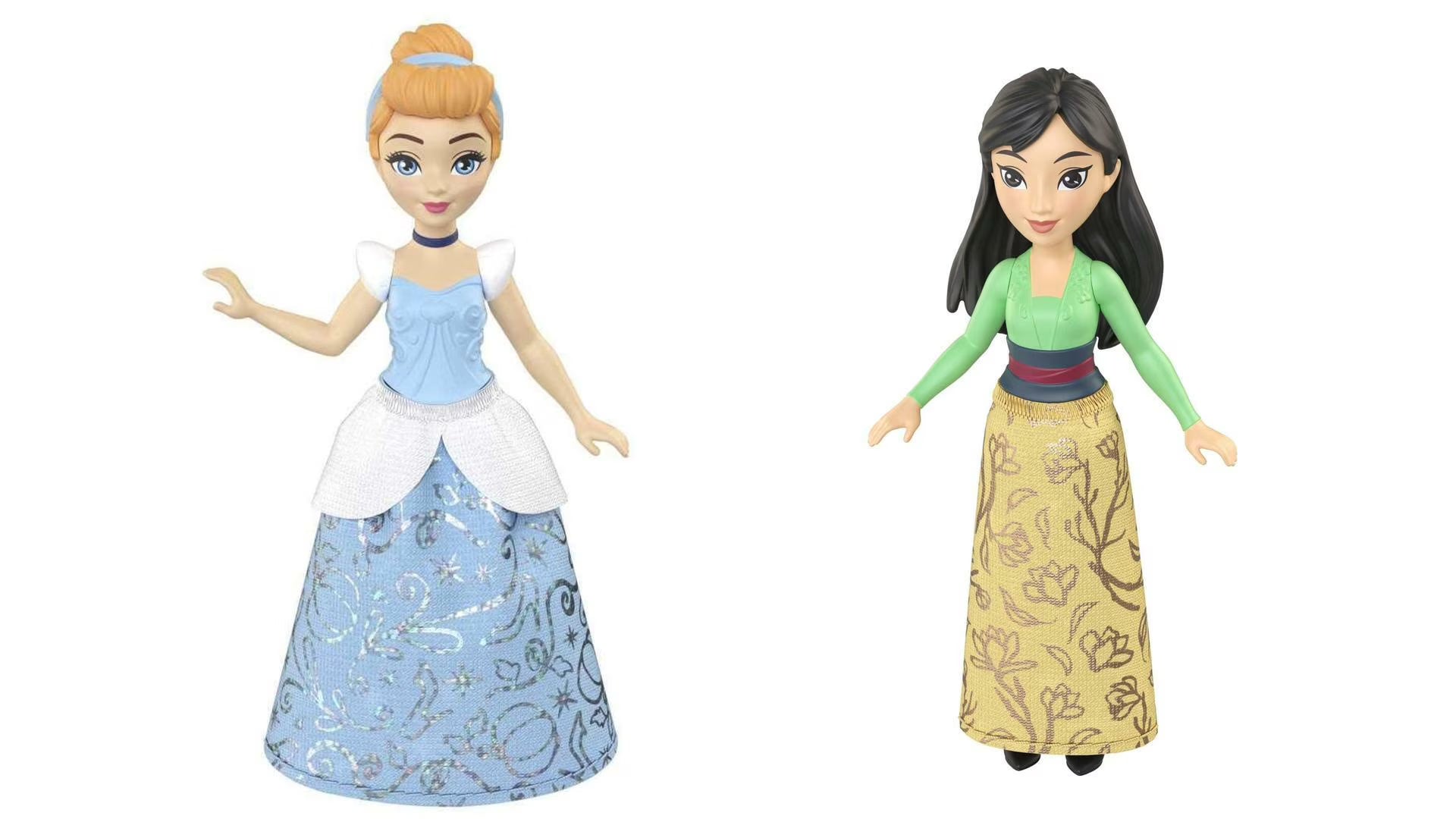 2 Disney Princess 3.5-inch Small Dolls - Cinderella & Mulan W5915