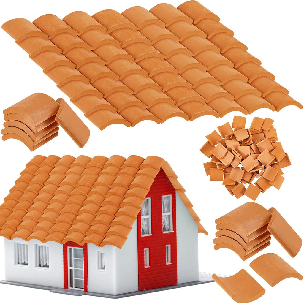 Red Miniature Roof Tiles Model Set F60957