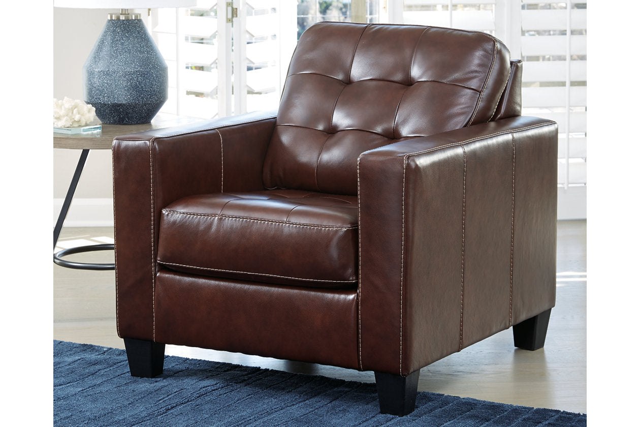 Walnut Leather Accent Chair P308