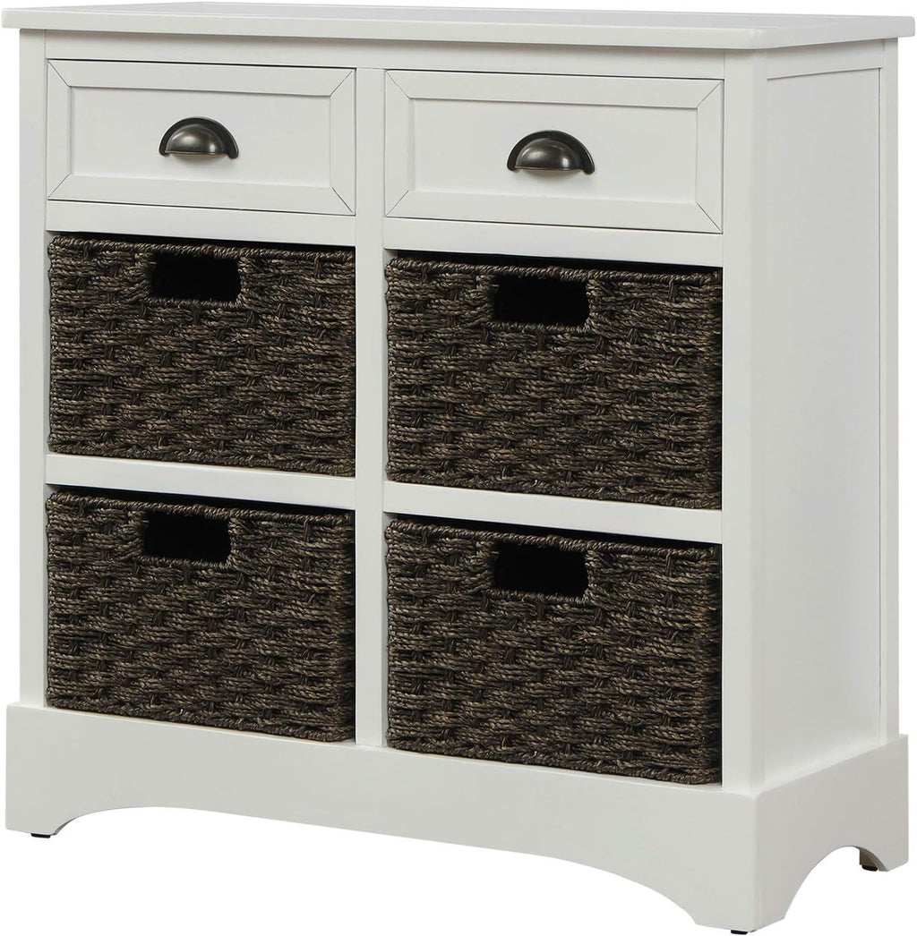 Wicker Storage Cabinet with 2 Drawers, Antique Navy Z8396