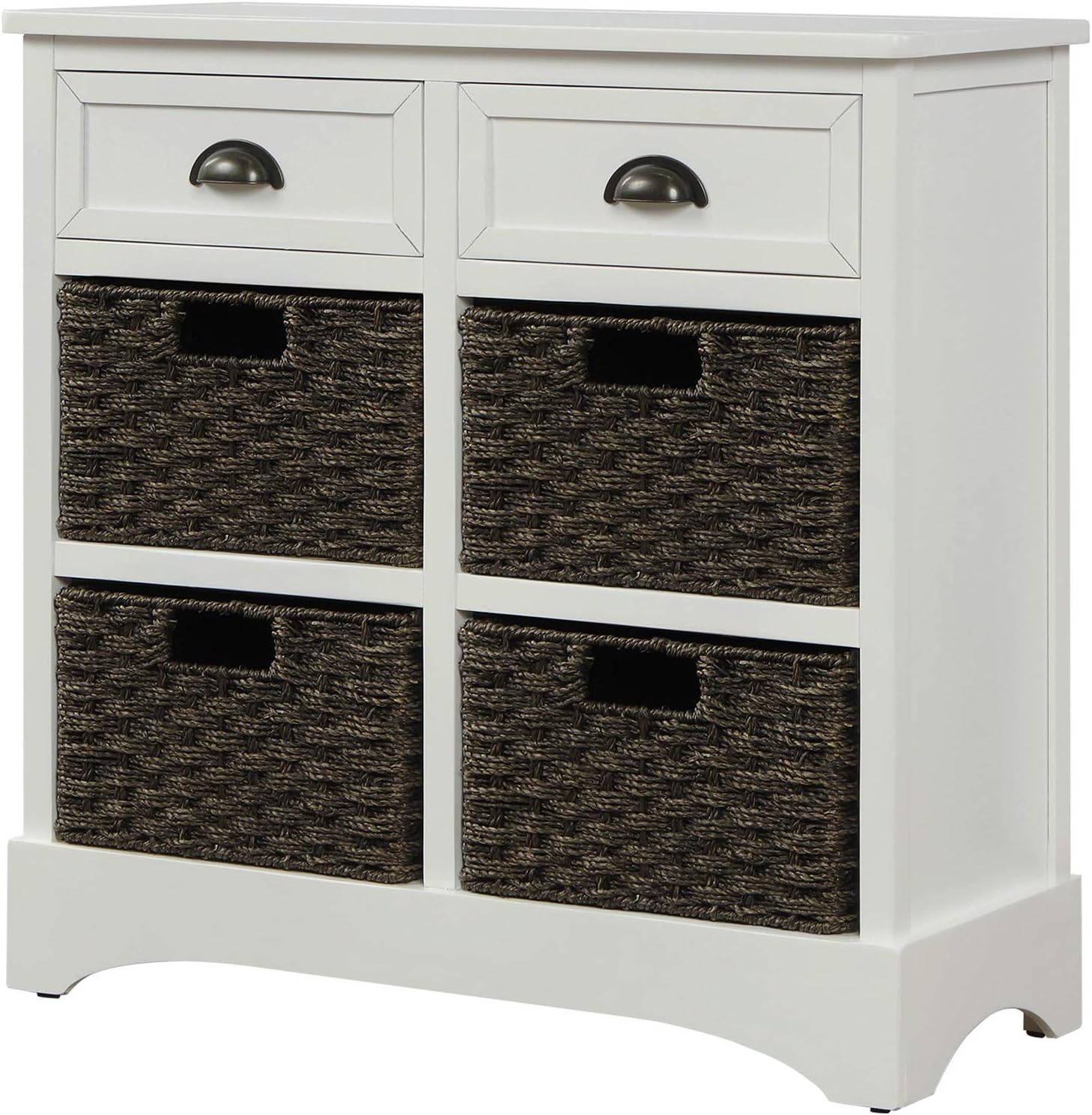 Wicker Storage Cabinet with 2 Drawers, Antique Navy Z8396