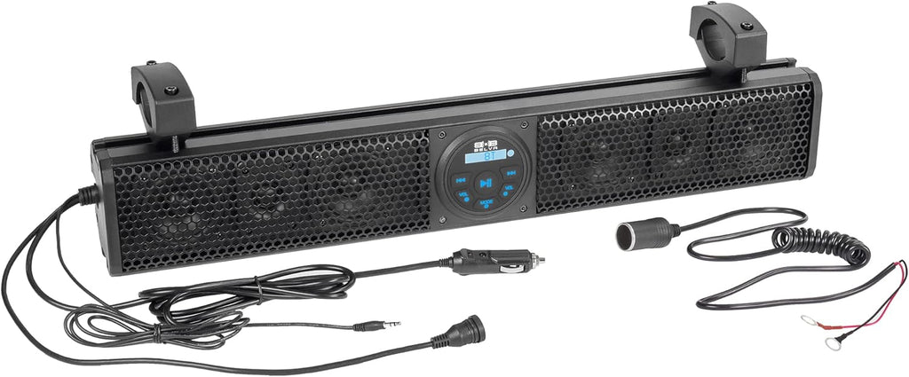 26” Wide Weatherproof Marine Sound Bar with Bluetooth Audio and Wireless Remote D583