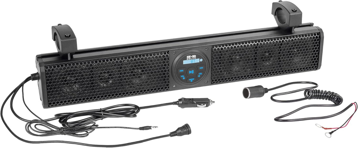 26” Wide Weatherproof Marine Sound Bar with Bluetooth Audio and Wireless Remote D583