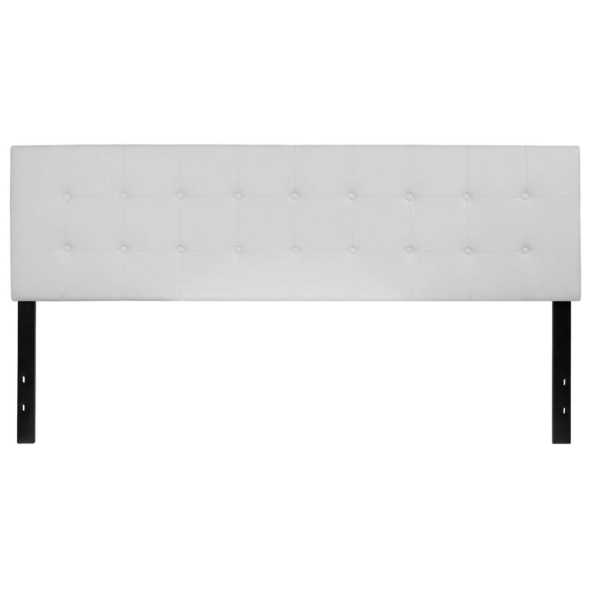 King Size White and Black Button Tufted Headboard O389