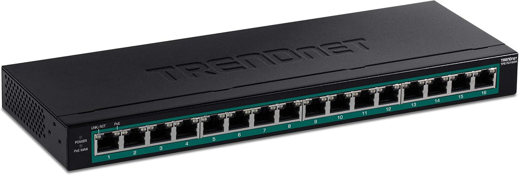 8-Port Gigabit PoE+ Switch, 123W PoE Power Budget, 16 Gbps Switching Capacity, Metal, Black V311
