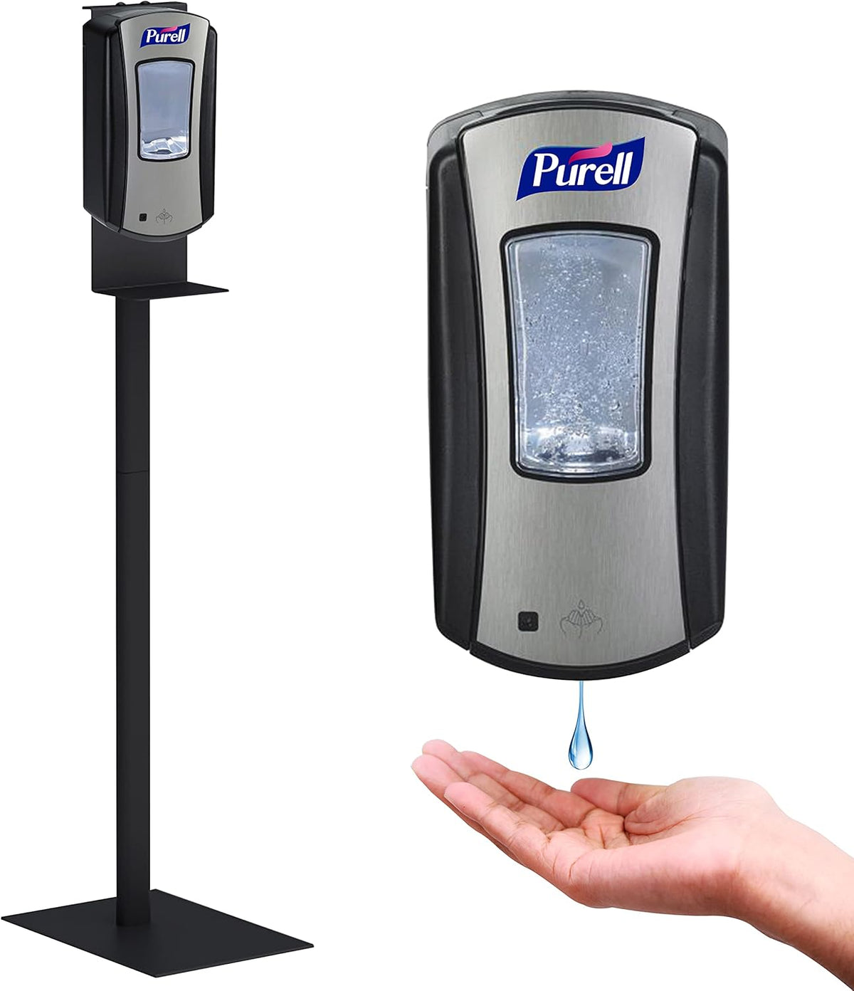 Touchless Automatic Hand Sanitizer Dispenser with Steel Stand, 1200 ml, White E1808
