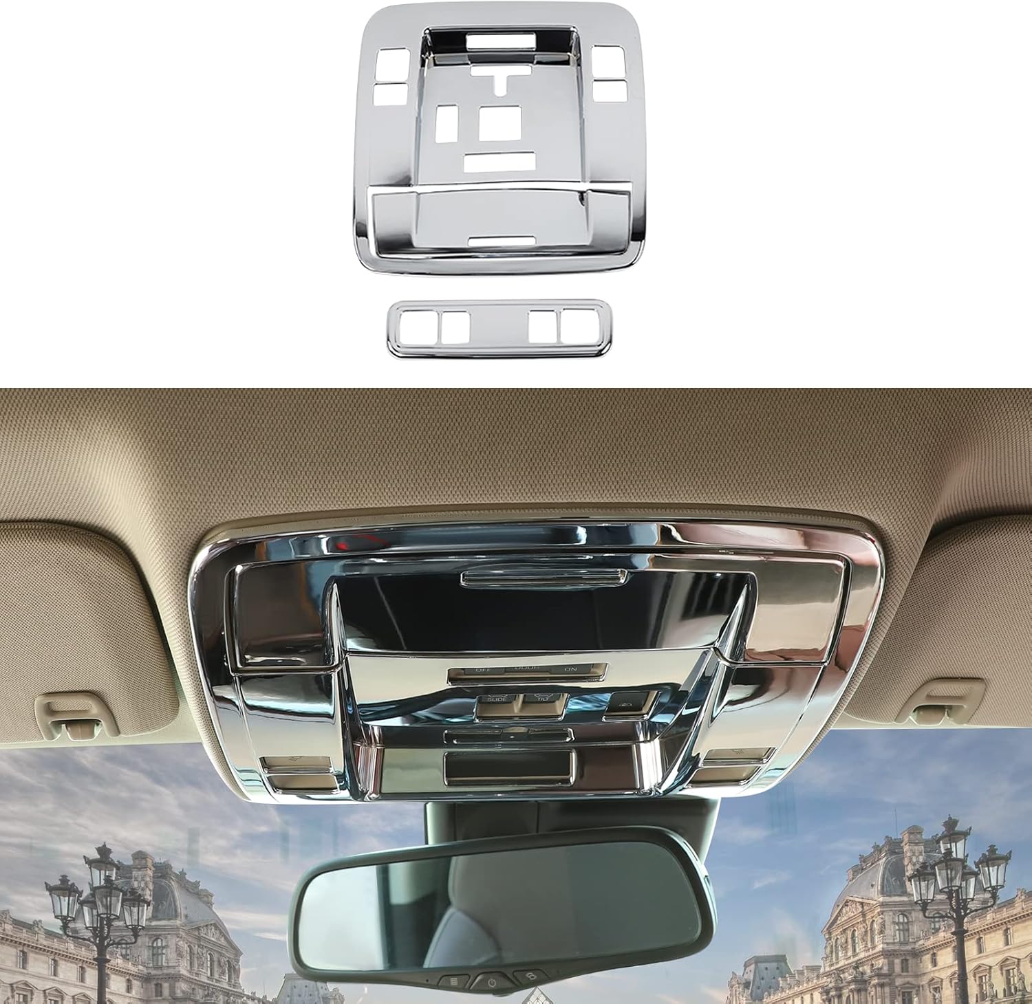 Red ABS Roof Reading Light Switch Panel Trim Cover 3 PCS K2439