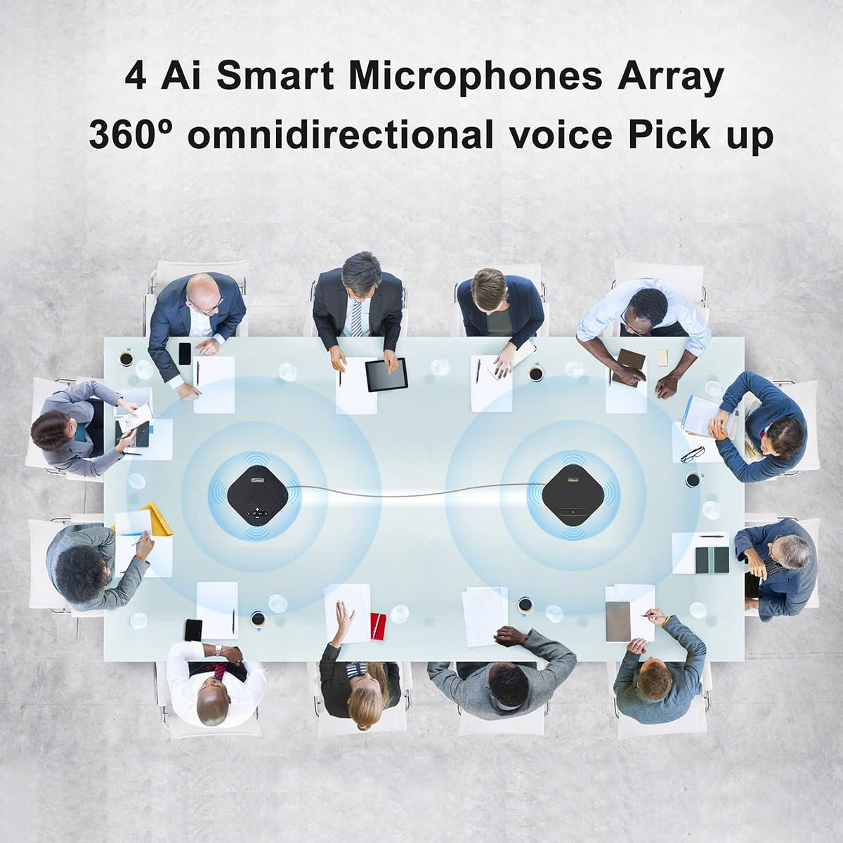 Wireless Speakerphone Conference Speaker with Expandable Microphone A4924