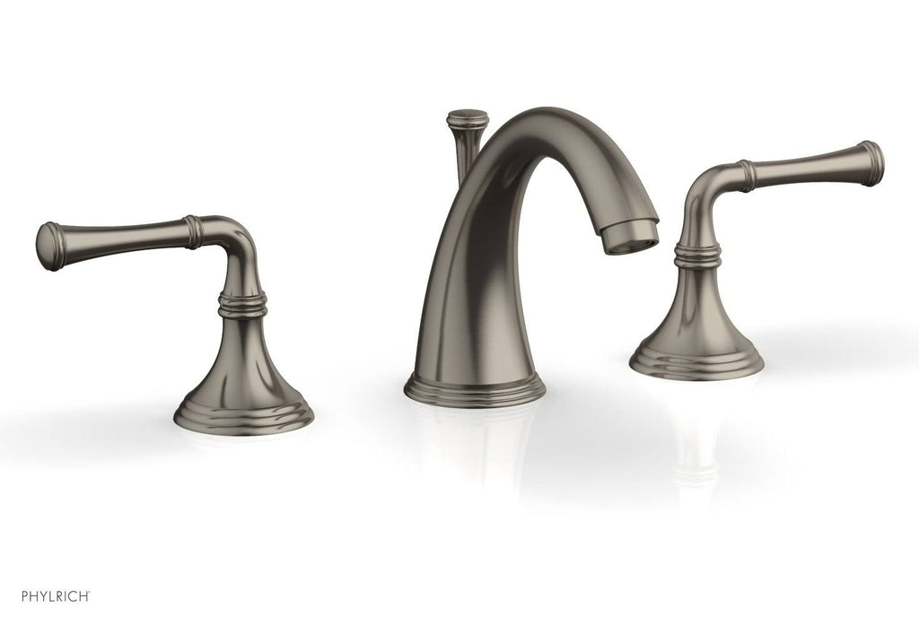 Double Straight Handle Widespread Bathroom Sink Faucet in Pewter V2114