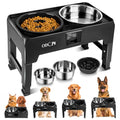 6 Height Adjustable Raised Dog Bowls with 2 Stainless Steel & 1 Slow Feeder Dog Food Bowls, Non-Slip Dog Food Stand with Catchment Drawer L79192