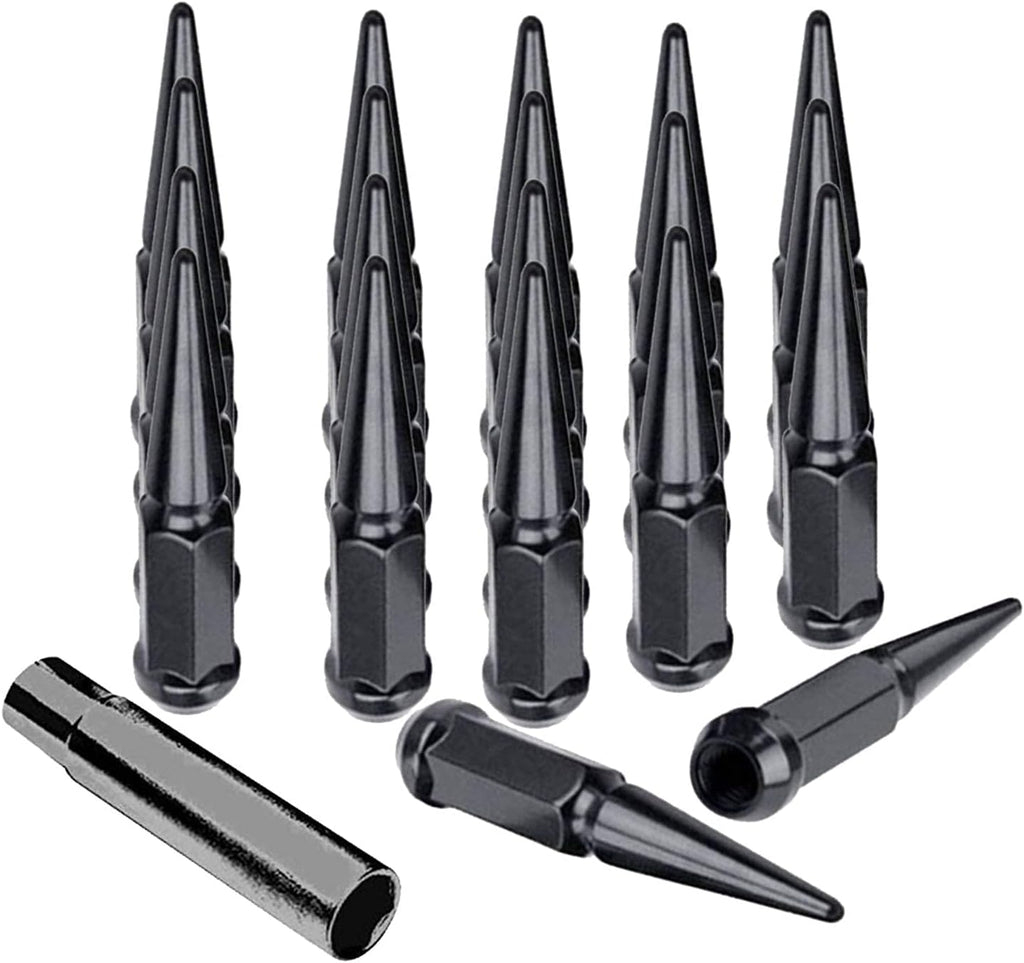 20 pcs Black Solid Steel Lug Nuts with Installation Key P69755