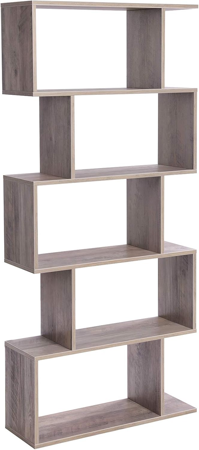 White 5-Tier Wooden Bookcase C360816