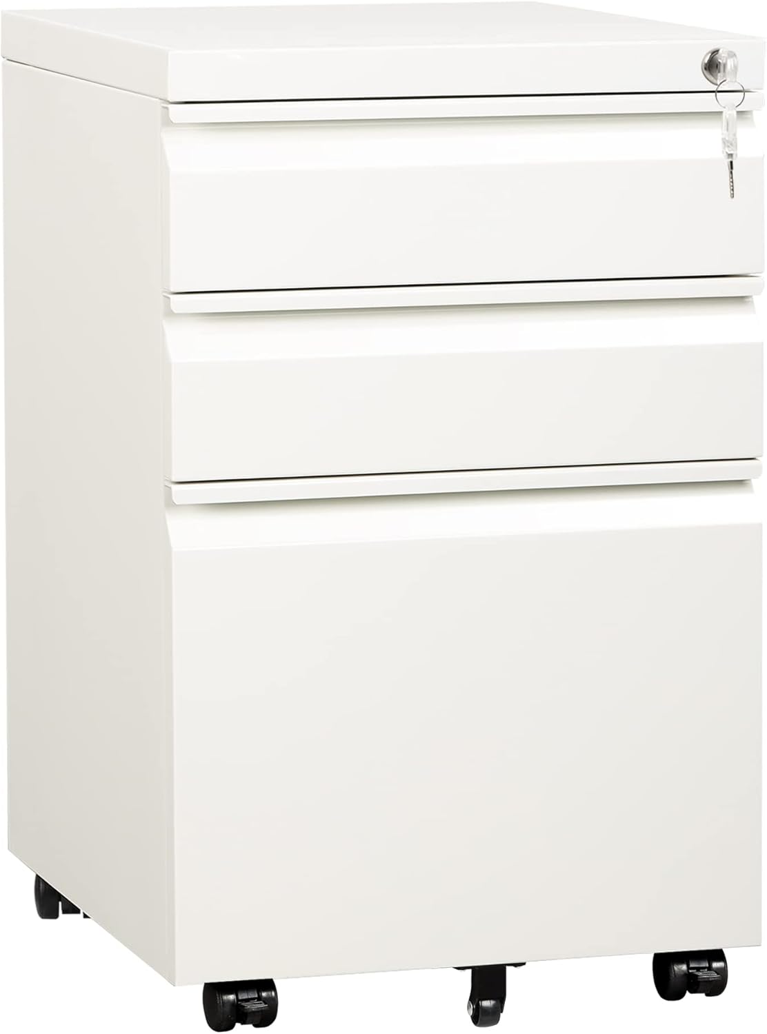 3 Drawer Metal File Cabinet Black U54278