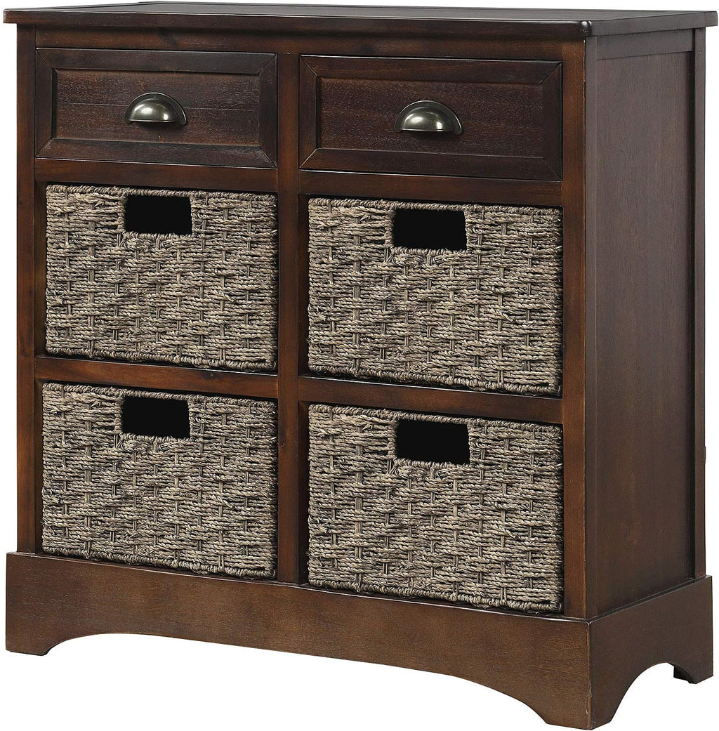 Wicker Storage Cabinet with 2 Drawers, Antique Navy Z8396