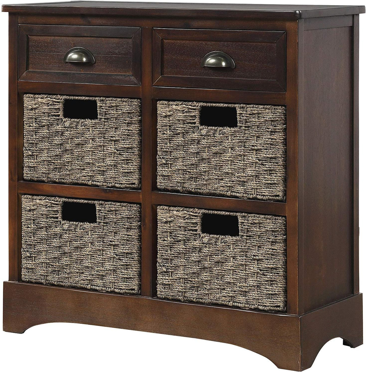 Wicker Storage Cabinet with 2 Drawers, Antique Navy Z8396