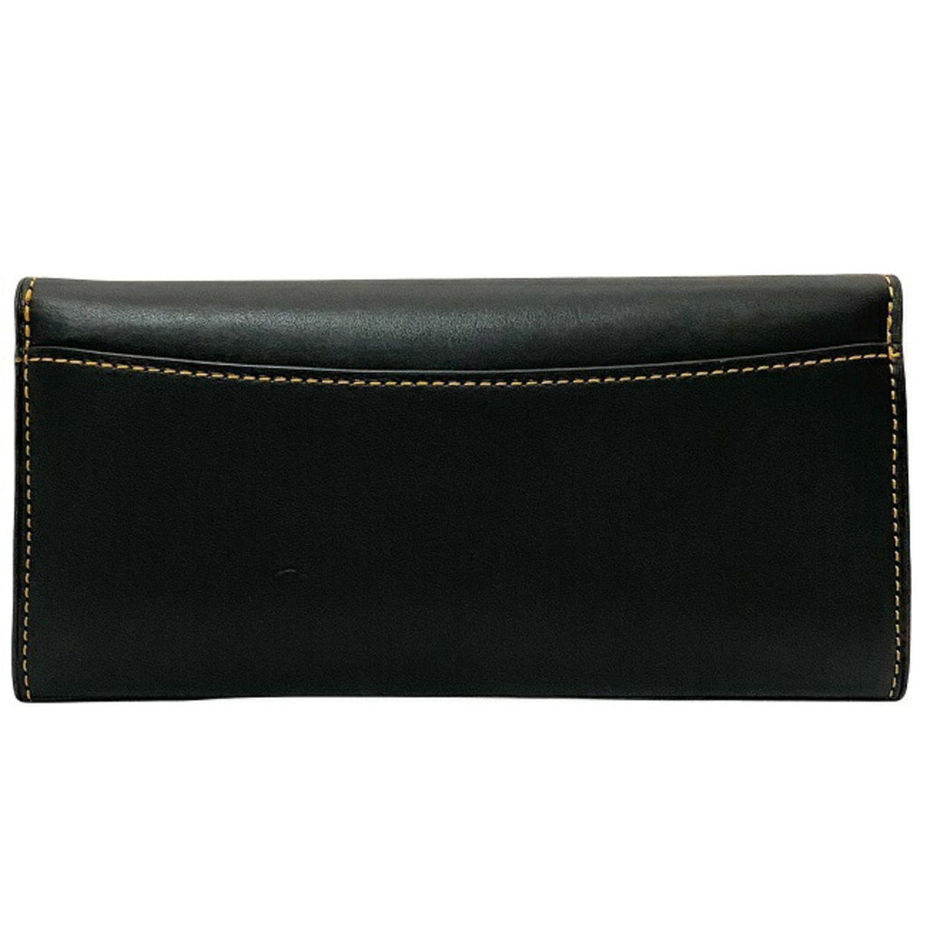 Black Glovetanned Leather Bi-Fold Long Wallet K687