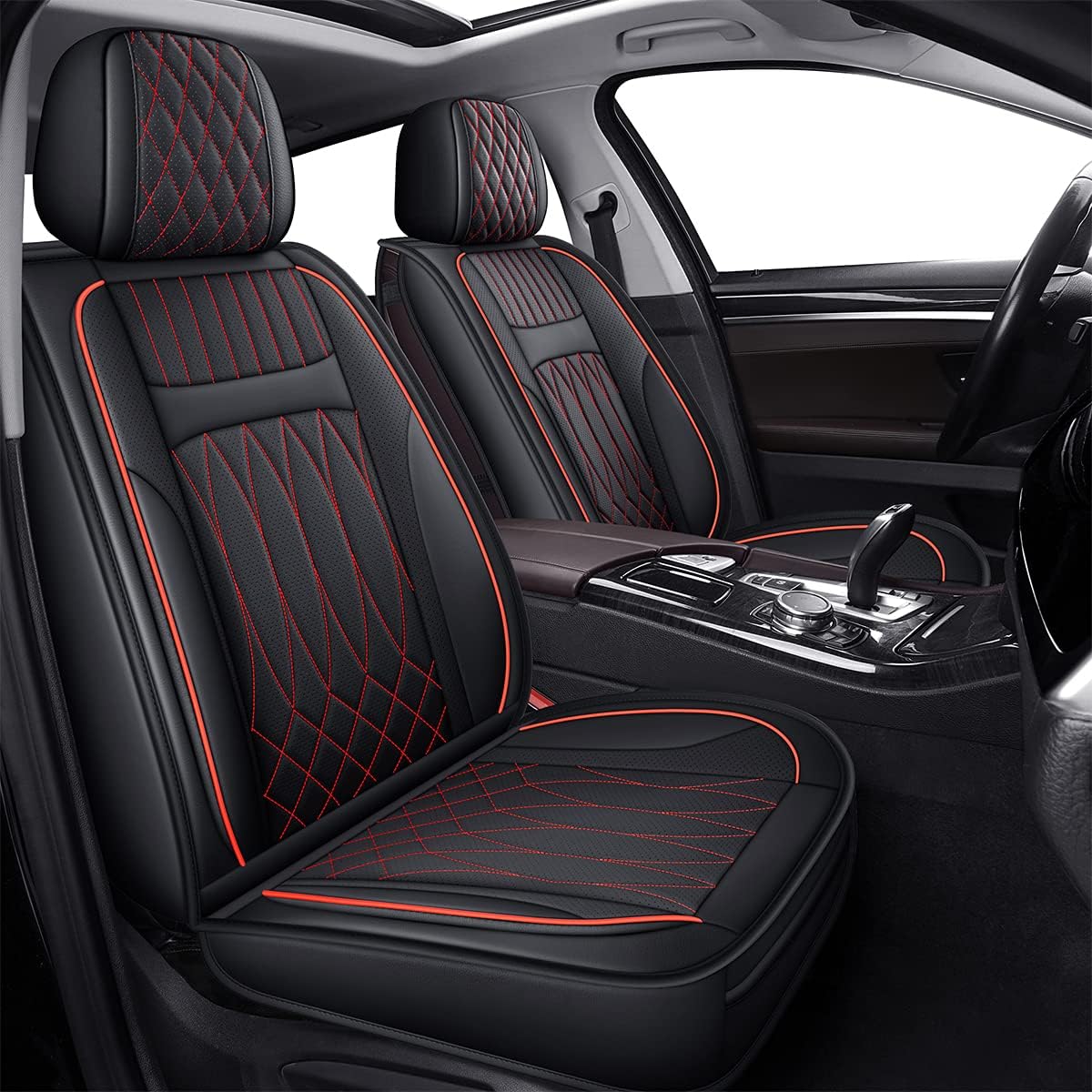 Black Leatherette Universal Full Set Seat Covers C123630
