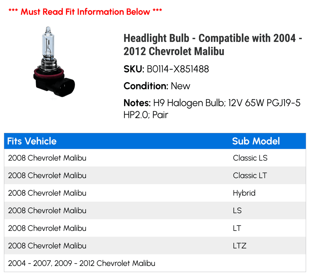 Headlight Bulb E4390