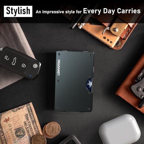 Matte Black Slim RFID Blocking Front Pocket Wallet Q904387