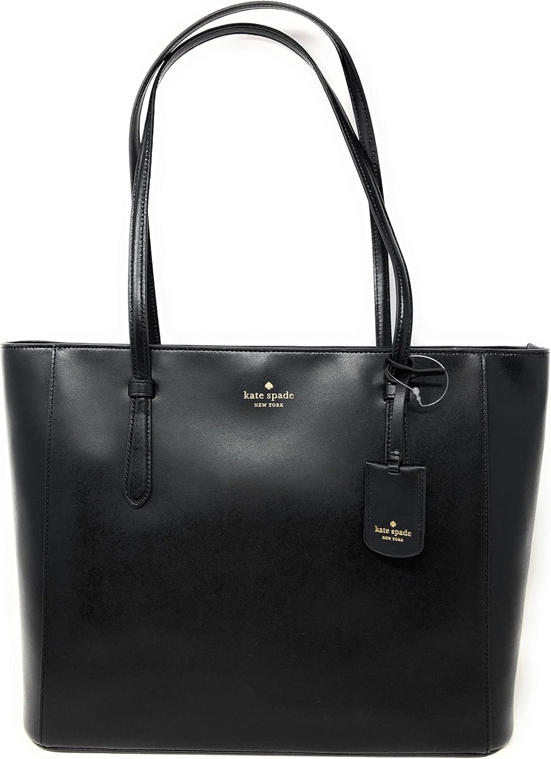 Black Leather Tote Shoulder Bag U9509
