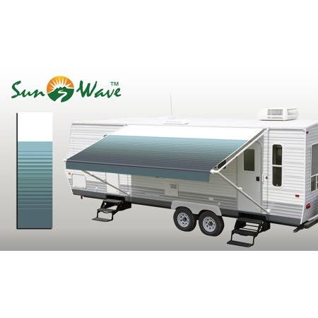 Teal-Green Stripe RV Awning Replacement Fabric H1160