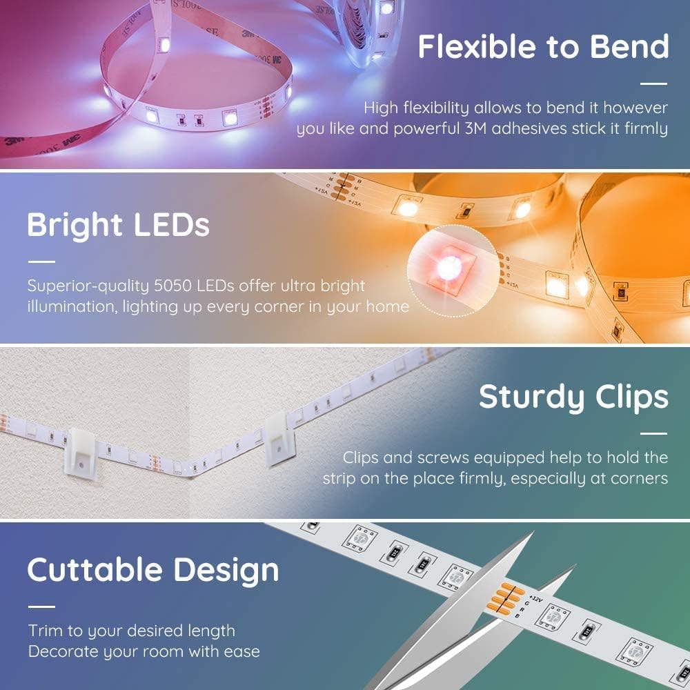 Smart LED Strip Lights 50ft Pack of 2 A94627