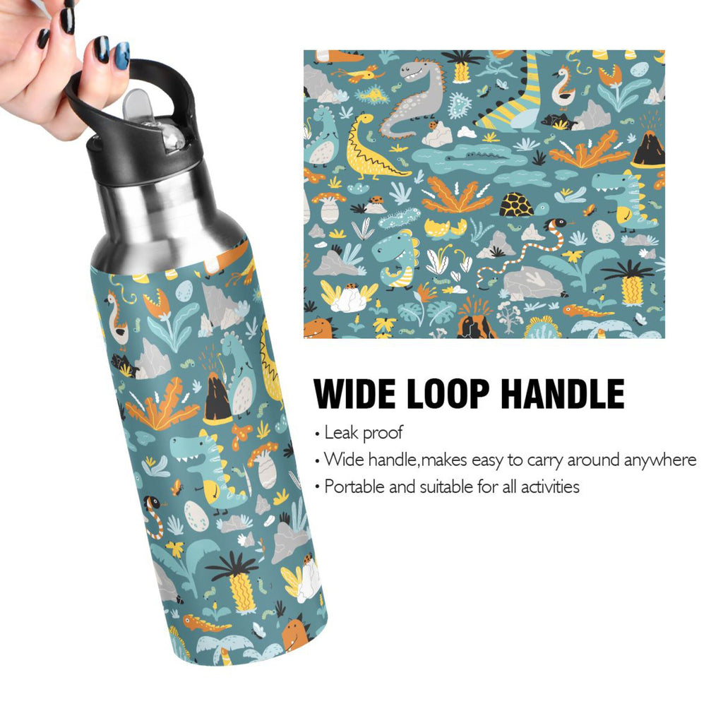 Green Stainless Steel Insulated Water Bottle with Straw Lid M223