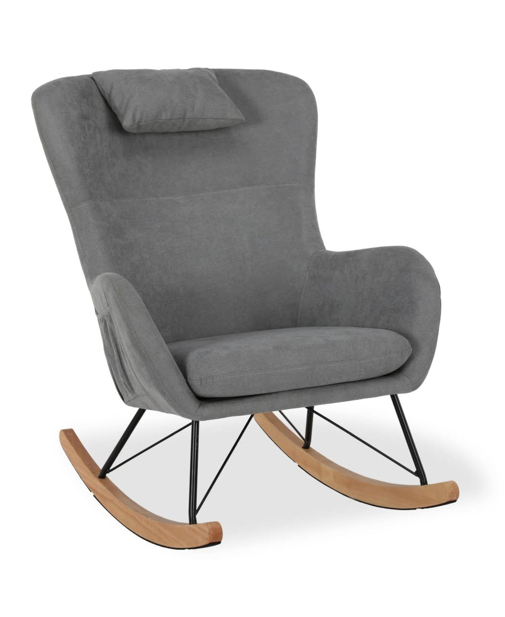 Gray Rocker Chair with Storage Pockets I320239