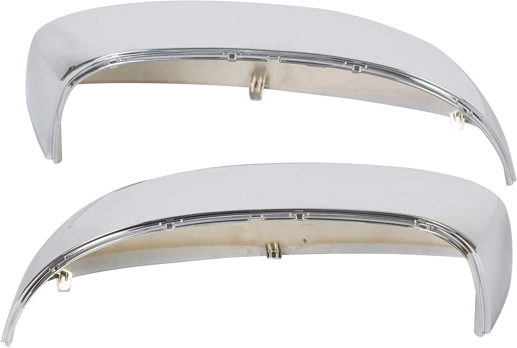 Pair Chrome Side View Upper Mirror Top Half Caps Q3287